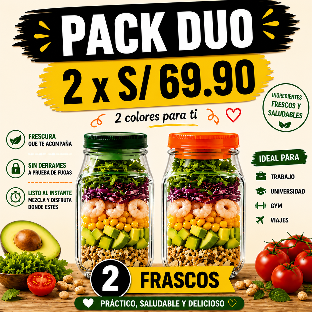 🥗 ¿Te ha pasado que preparas una ensalada saludable y cuando llega la hora de comerla ya está aguada y sin sabor?