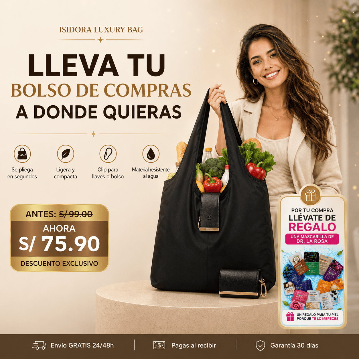 BOLSO DE COMPRAS PLEGABLE ISIDORA